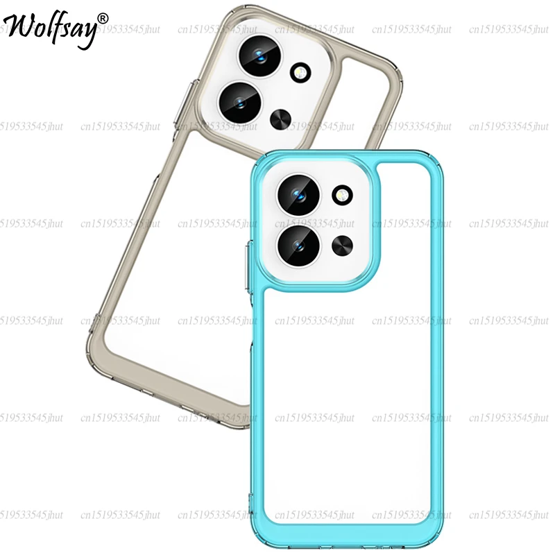 โปร่งใสสําหรับ Xiaomi Redmi 15C กรณี Anti-KNOCK ซิลิโคนที่มีสีสัน Redmi 15C สําหรับ Redmi 15C กันกระแทกโทรศัพท์กรณี