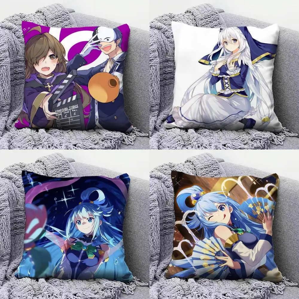 

Konosuba Megumin Wiz Eris Aqua Pillow Covers, Home Sofa Cushion Covers and Aecorative Custom