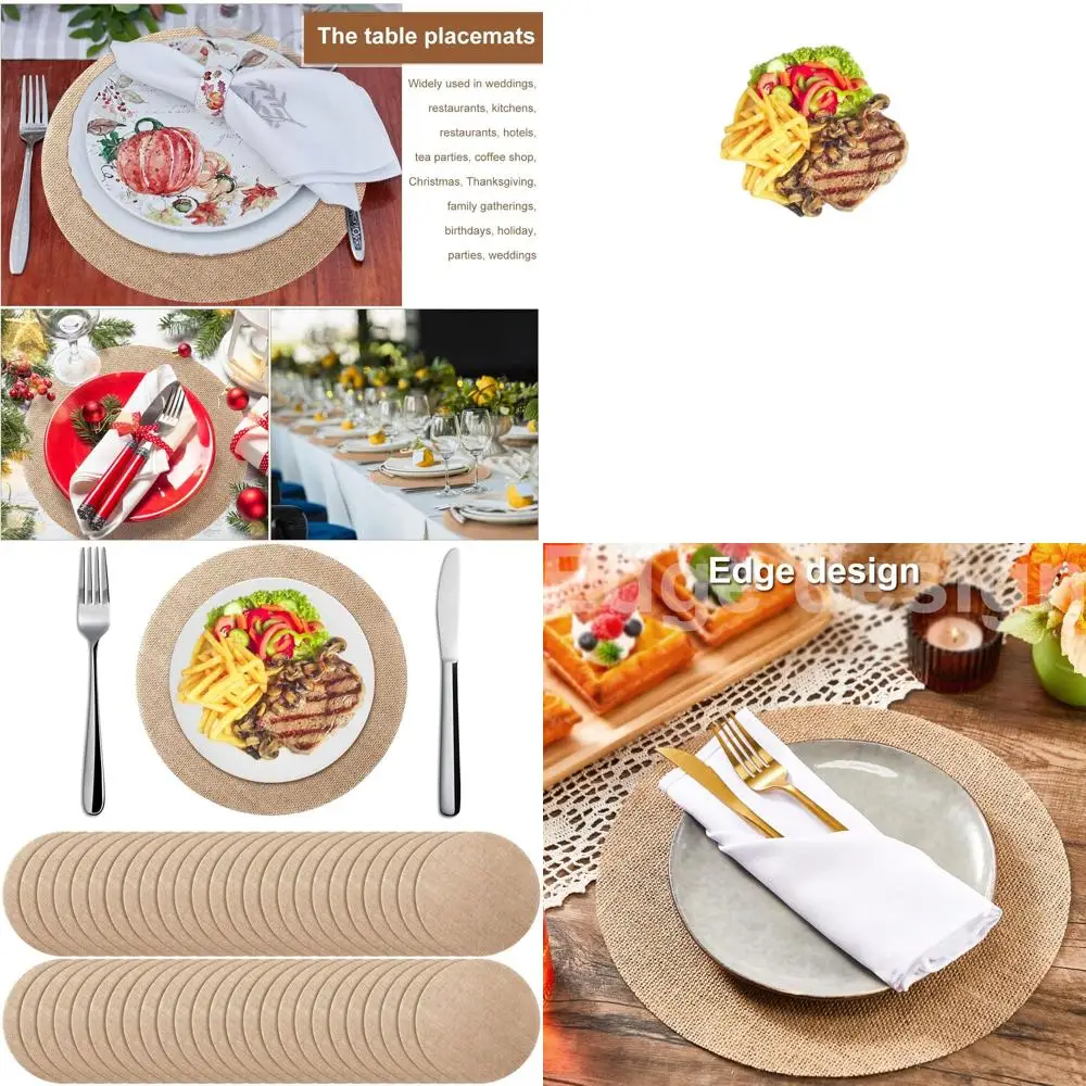 

Brown Burlap Round Placemats, 100-Pack Reusable Table Mats for Rustic Weddings, Holidays & Farmhouse Decor (11.8)
