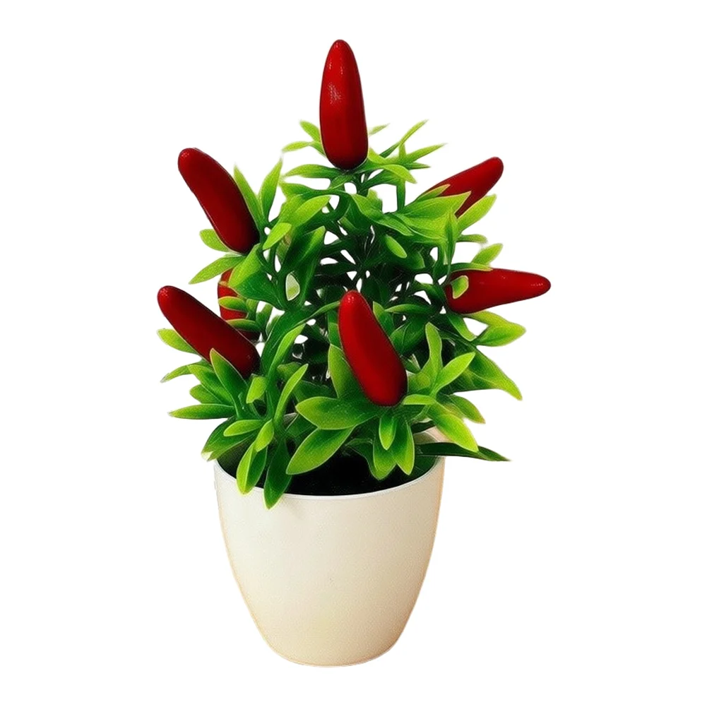 Home Fake Flower Pot Decor Foam Fruit for mini Potted Bonsai Orange Ornaments Pepper Plant Pomegranate Red Fruit New