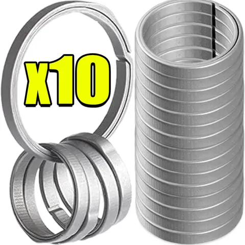 1/10개 티타늄 합금 열쇠고리 튼튼하고 안전한 금속 액세서리 원형 티타늄 링 DIY 자동차 평평한 링 열쇠고리