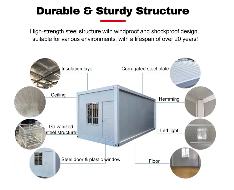 Low Price Prefab Modular Detachable Container House for Home Office Home Bar Hotel & Living Room-Modern Design Sandwich Panel