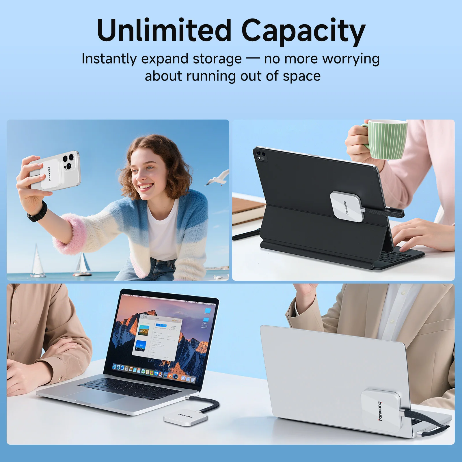 Fanxiang PS2005 Portable External SSD 2000MB/s 1TB/2TB Magnetic Hard Disk USB3.2 Gen2x2 Solid State Drive For Phone Windows PC