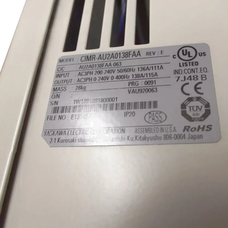 New CIMR-AU2A0138FAA Yaskawa Inverter 1 Year Warranty In Stock