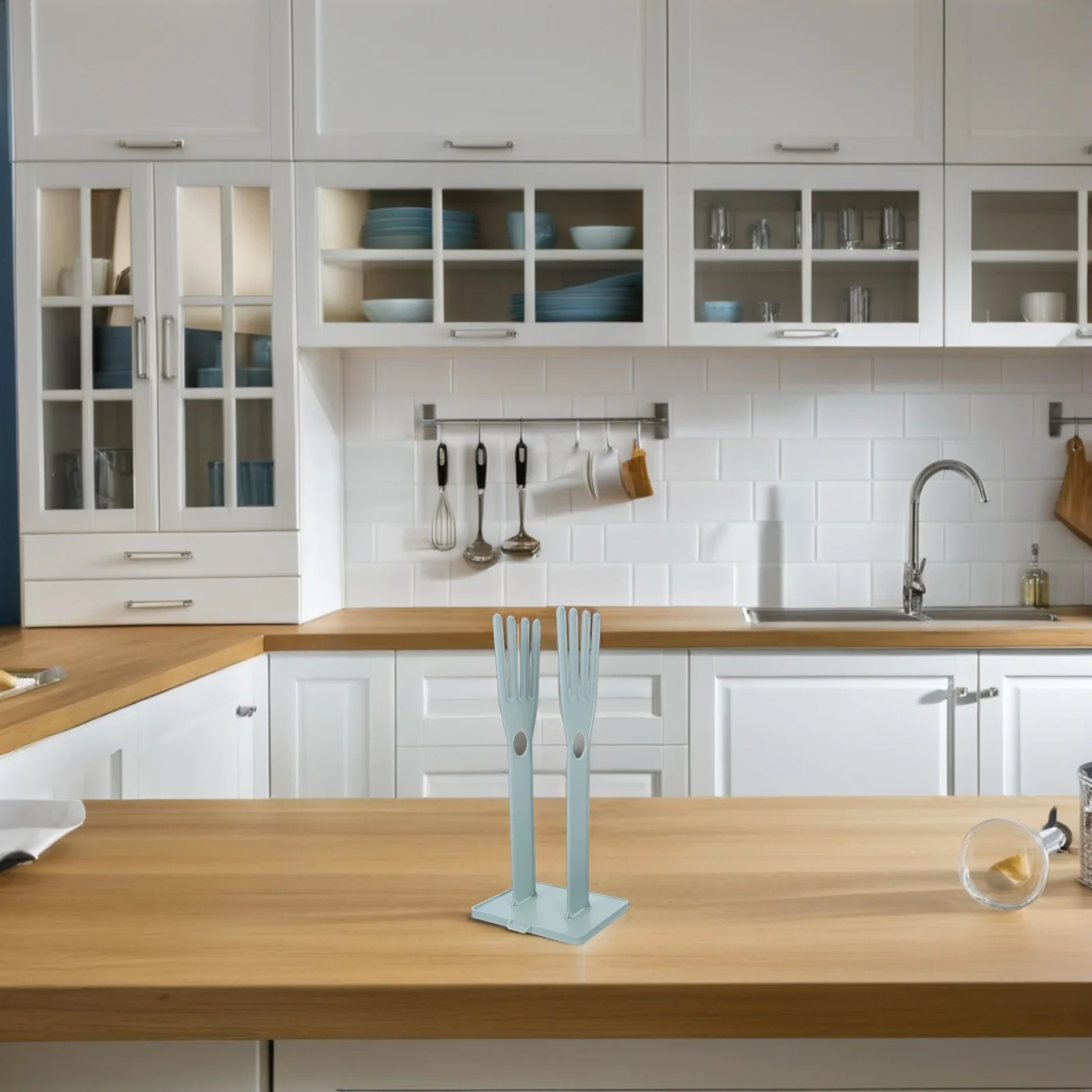 

1Pcs Places Kitchen Drain Rack Rubber Gloves Storage Dish Cloth Organizer Blue Multi-Functional Drain Rack