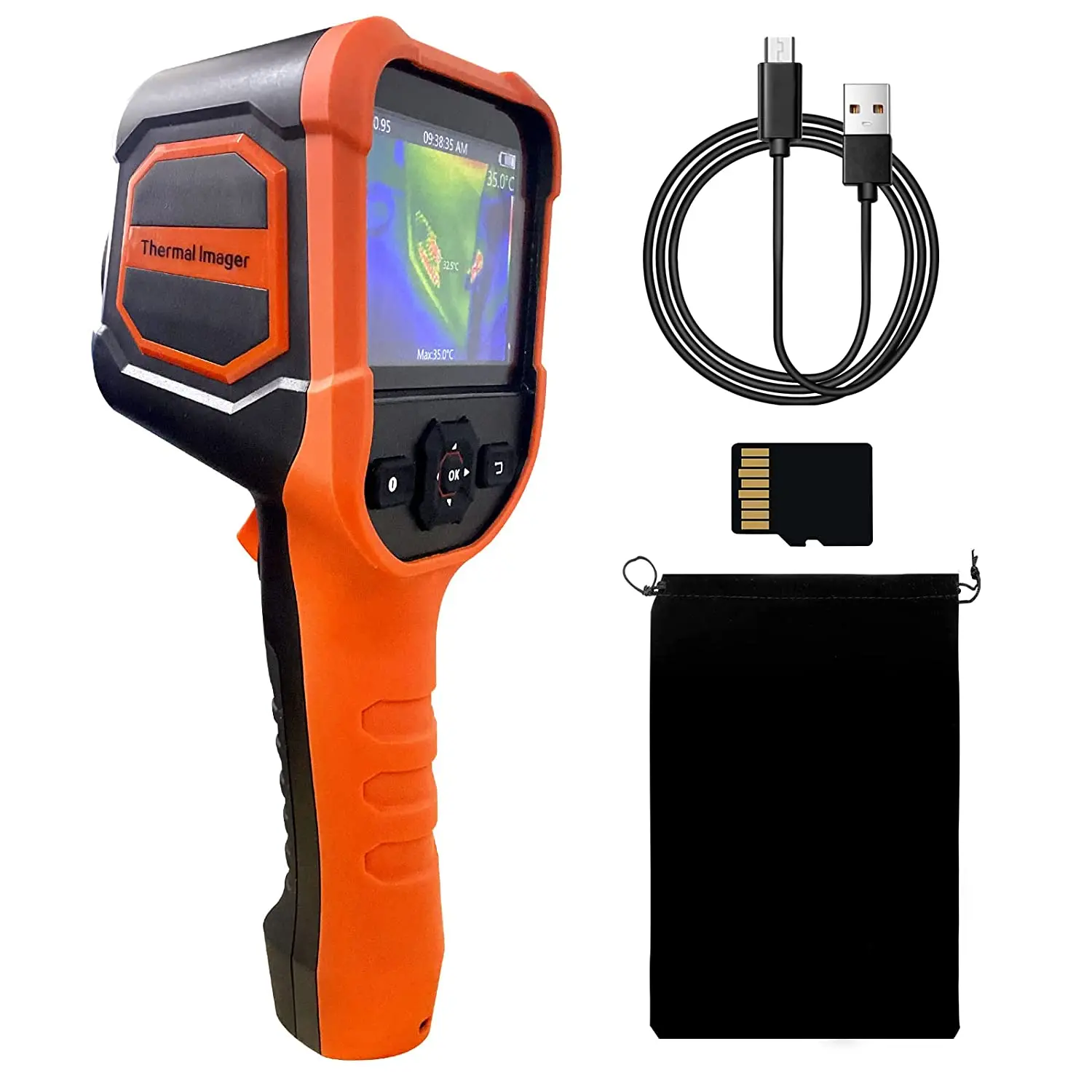 

Thermal CameraIR Resolution Thermal Imaging Camera, 0.01~1.0 Adjustable Emissivity Infrared Thermal Imager with 3.5" LCD Screen