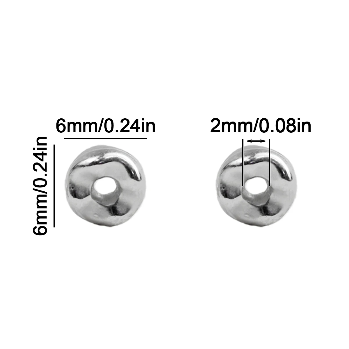 6mm Silvery Color CCB Flat Disc Spacer Beads Washer Loose Separator Beads For DIY Bracelet Necklace Jewelry Making Accessories