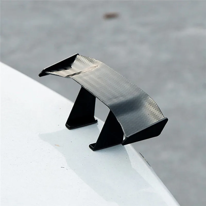 Universal Spoiler Carbon Fiber Look 3D Mini Rear Trunk Wing Boot Lip Spoiler Stickers Car Exterior Funny Accessories Decoration