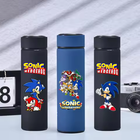 Sonic The Hedgehog Childrens Thermos Cup 304 Stainless Steel Adult Direct Drink 500ML Large Capacity Portable Business Cup Gifts