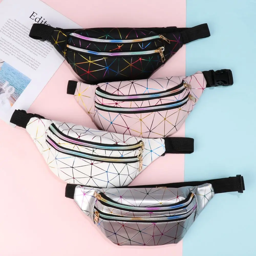 Fashion Geometric Patterns Wallet Bag Women Waist Packs Fanny Pack Pouch Hip Purse Satchel Laser Belt Bags