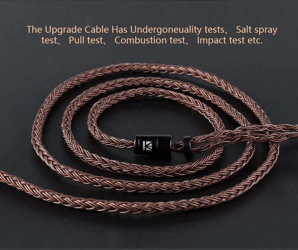 KBEAR 16 Core Reinem Kupfer Kopfhörer Kabel 2PIN/MMCX/QDC Earbuds Connector Verwenden Für KZ EDX ZSN PRO BLON BL-03 KBEAR KS1 Kopfhörer – Detail 2
