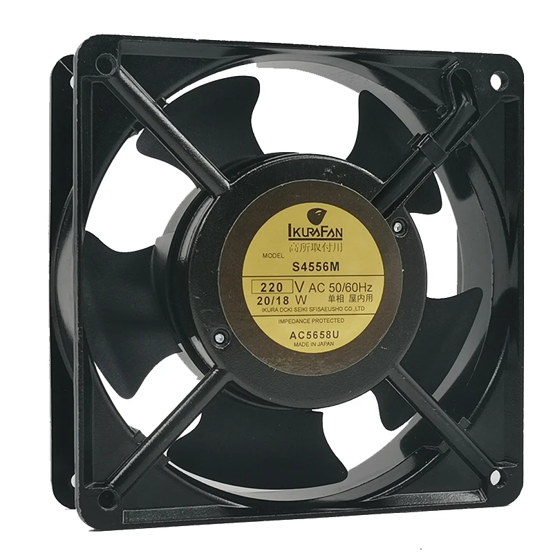 New yukura S4556M 220V 16/15w 120*120*38mm iron leaf high temperature resistant fan