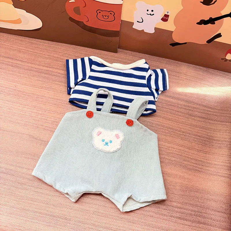 ชุดเสื้อผ้า Labubu Mokoko Ocean Bear ขนาด 38 ซม. พร้อมสายสะพาย กางเกง หมวก รองเท้า ดีไซน์สร้างสรรค์ น่ารัก การ์ตูน ของขวัญสำหรับเด็ก ของเล่น เสื้อผ้า Labubu เหมาะสำหรับ