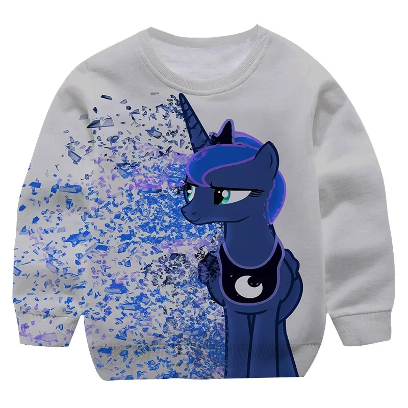 2023 year Kids New style cute Round collar Unicorn Hoodie Kids Fashion Cartoon Unicorn Cartoon Hoodie 3D Print  4-14 Years Old