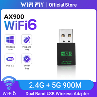 AX900 Wifi 6 Adapter Mini USB WIFI 6 Dongle Network Card 2.4GHz/5GHz Cle Wi-Fi Lan Adapter Driver Free PC Laptop 600M Receiver