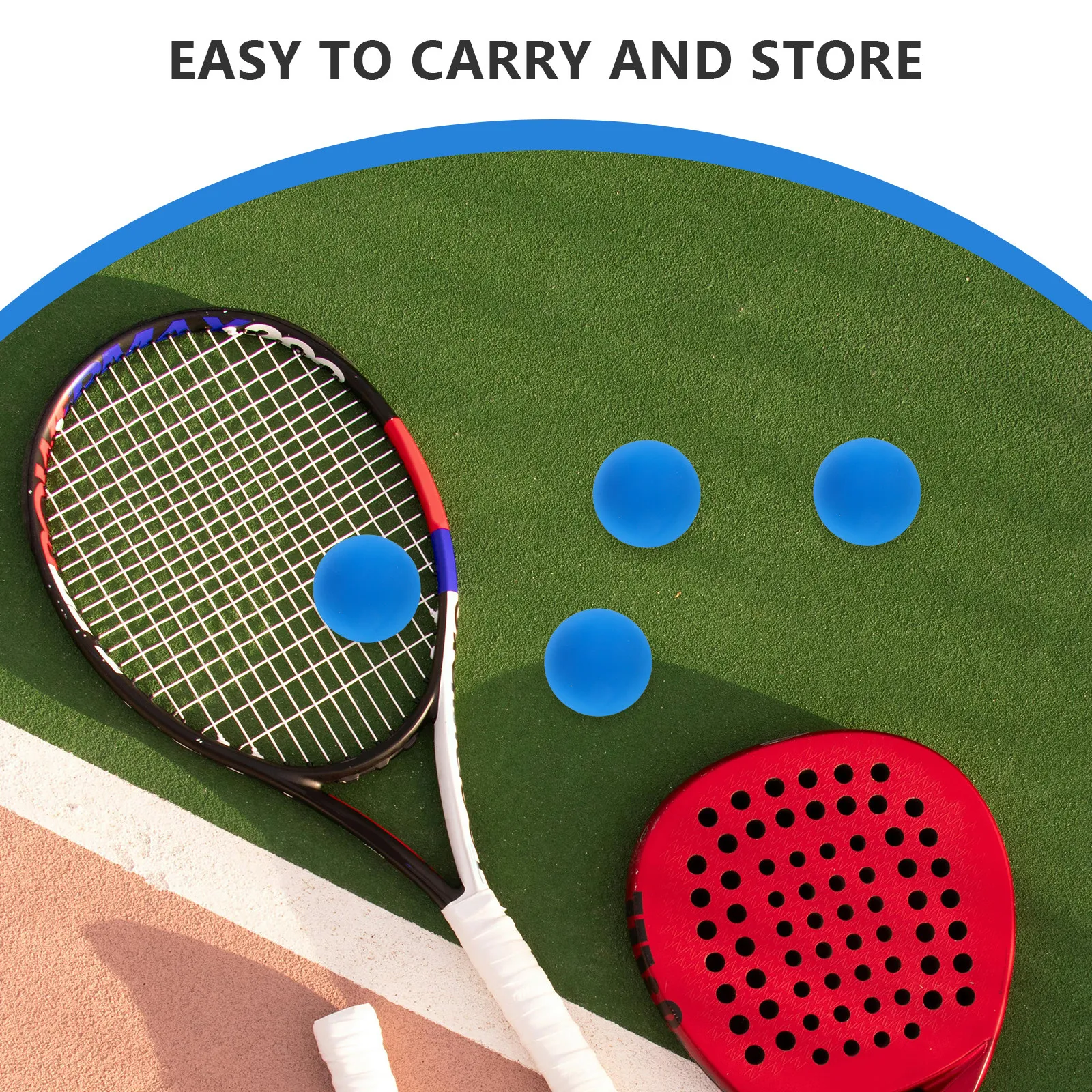4Pcs Squash Training Balls High Elastic Rubber Bouncy Balls Lightweight Mini Size for Reaction Hand Eye Coordination Squash