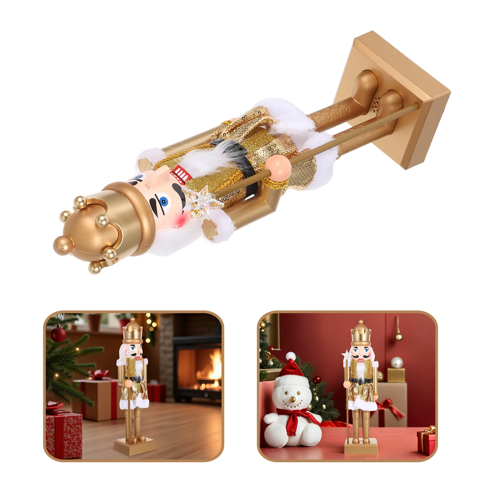 

Lighted Nutcracker Soldier Christmas Decoration Plastic Musical Christmas Nutcracker Tabletop Centerpiece Festive Xmas Supplies