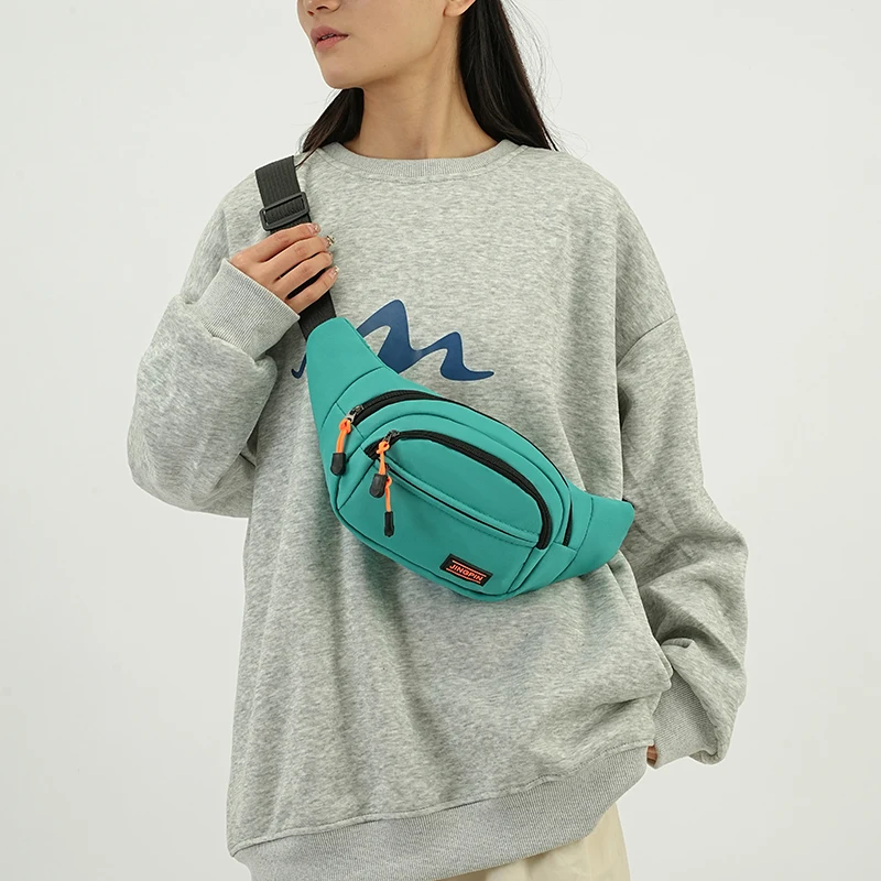 

Nylon Men Chest Bag Large Capacity Adjustable Strap Outdoor Waist Bag Japanese Style Multi Functional Sports Walking Bag Riding