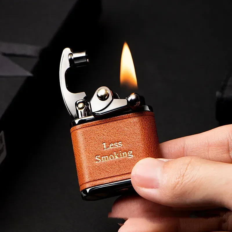 Zorro exquisite retro handmade customized leather kerosene lighter men\'s high-end creative personalized trendy boyfriend gift