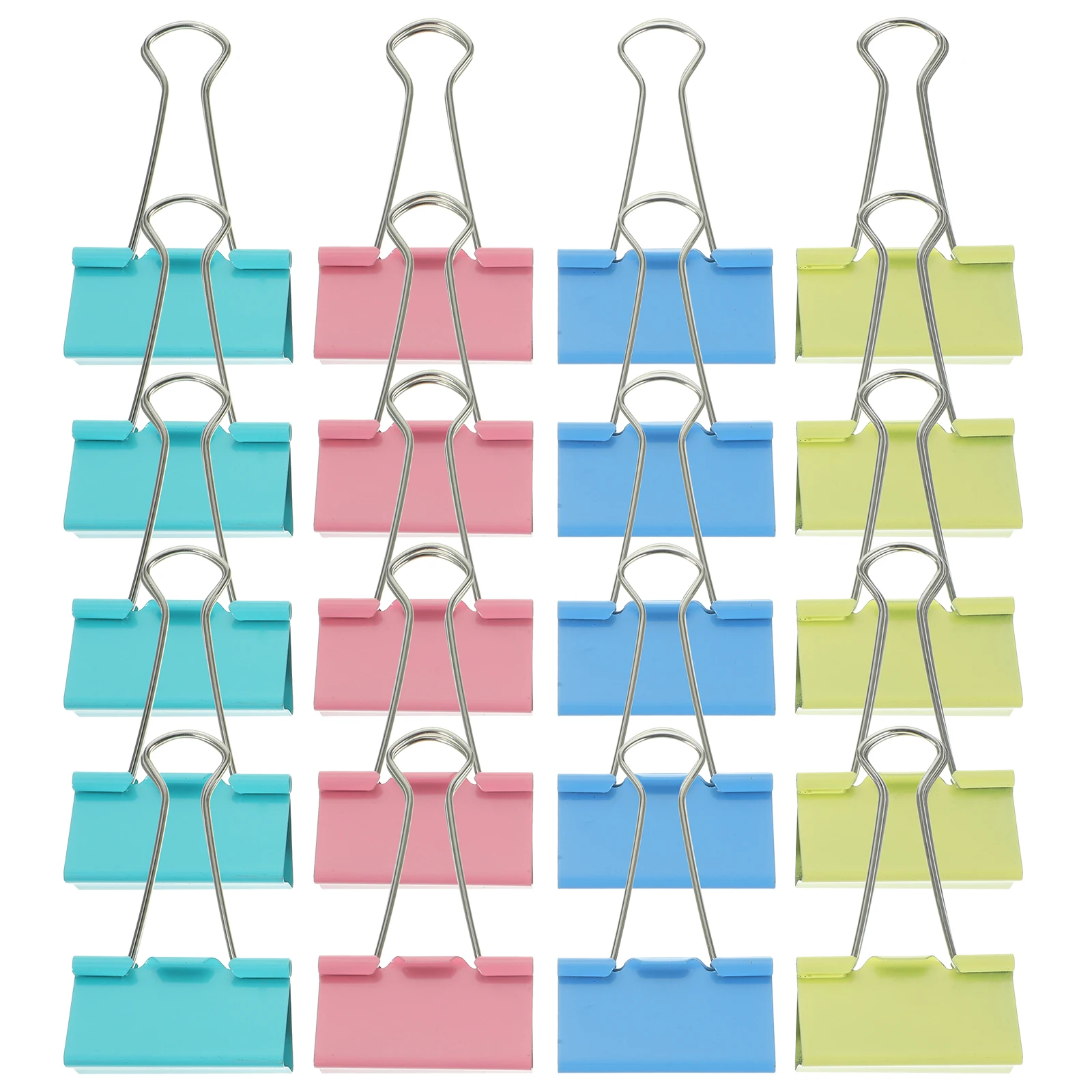 

24 Pcs Binder File Clips Office Stationery Supplies Oversized Colored Paper Stainless Steel