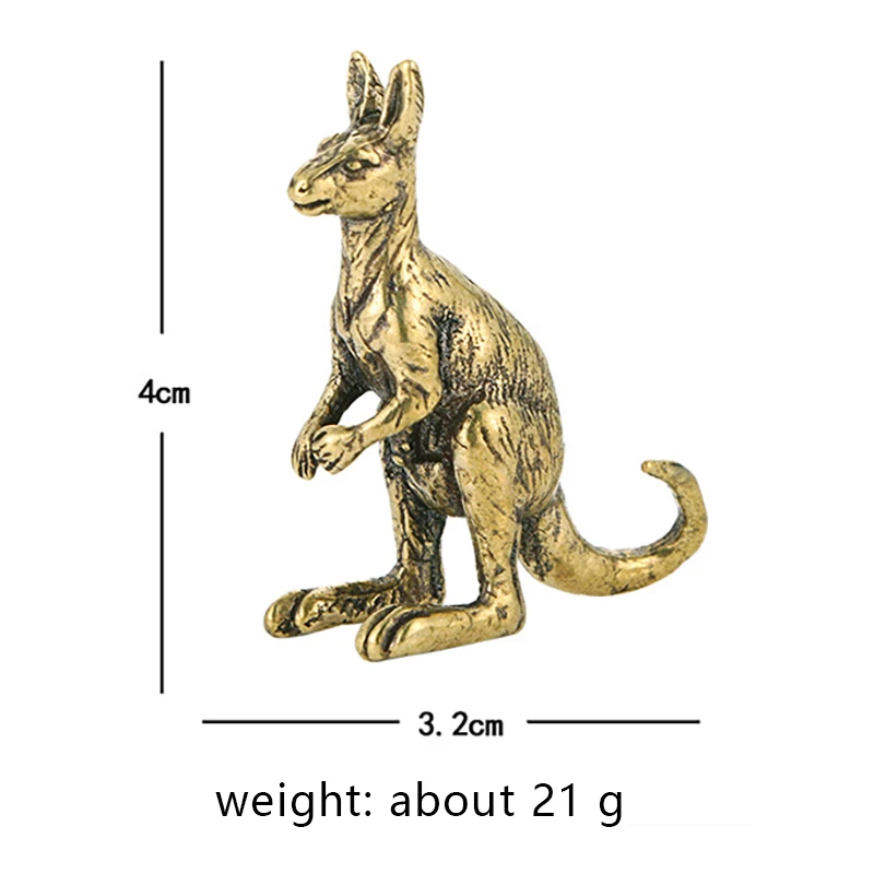 Kangaroo Brass Ornaments Metal Figurines Antique Tea Pet Tabletop Decoration Australian Animals Souvenir Living Room Decoration