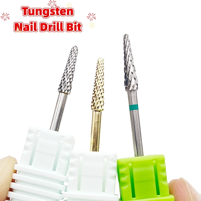 Wolframstahl-Konische Nagelbohrer für Maniküre, Hornhautentfernung, Stufenförmiger Diamant-Nagelbohrer, Hartmetall-Nagelbohrer