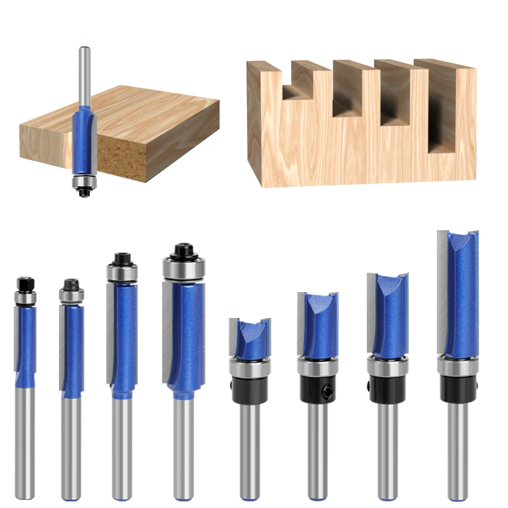 Imagem -02 - Router Bit com Bearing Conjunto Pattern Emplate Milling Cutter para Wood Woodworking End Mill Alta Qualidade Shank 14 Pcs