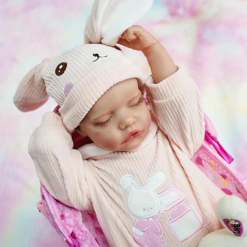 17inch Newborn Reborn baby doll Twin B Soft Cloth Body baby reborn reallist with Eyes Closed Realistic Baby Sleeping Muñecas Toy