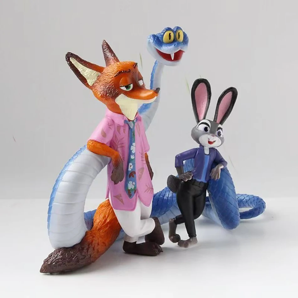 Anime Figur Kaninchen Fuchs Zootopia Tiere Spielzeug Nette Nick Judy Action Figure PVC Desktop Dekorieren Sammeln Anime Modell Spielzeug Geschenk