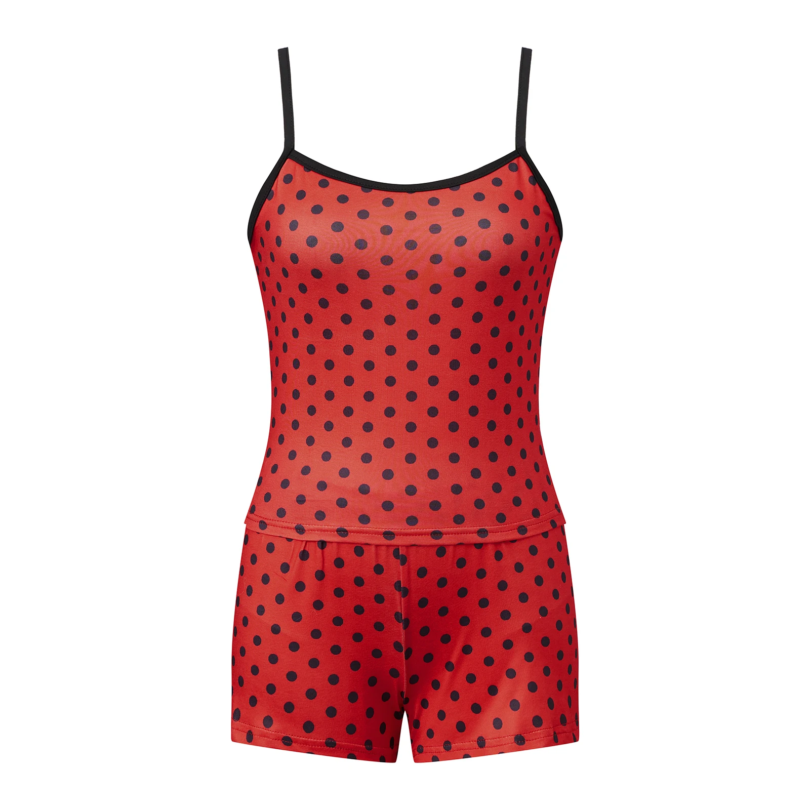 

Женский летний комплект на бретельках для отдыха без рукавов с точечным принтом, топы на бретельках, шорты, одежда для сна