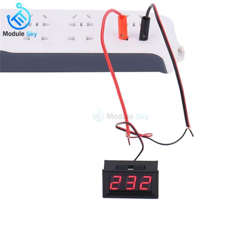 AC 110V 220V 0.56 Inch LED Digital Voltmeter Voltage Meter Volt Instrument Tool  2 Wires Red Green Blue Display Diy AC 70-500V