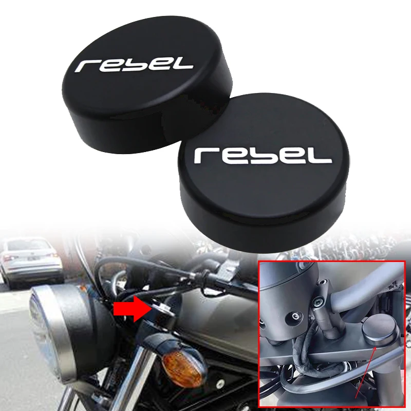 

Fit For Honda Rebel500 Rebel300 Rebel250 Motorcycle Accessories Front Upper Fork Stem Covers Caps Screw Aluminum Decorative Cap