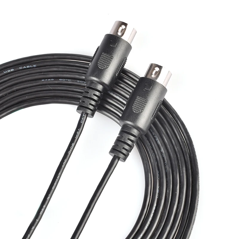 DOREMIDi MIDI Cable Male to Male 5 Pin DIN Plug Black 3m/1.5m