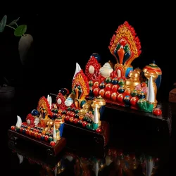 1PCS Resin Tibetan Handmade Painting Hundred Thrones Home Use Doma Eight Supply Feng Shui Ornament home decor