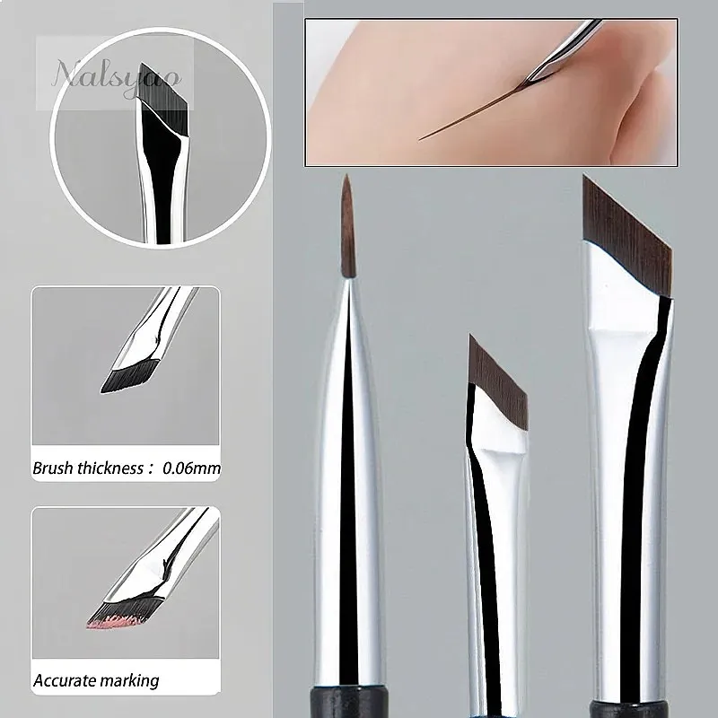 Ultra Thin Fine Angle Flat Eyebrow Brush Upgrade Blade Eyeliner Brush Under Eye Precise Detail Foundation Brush