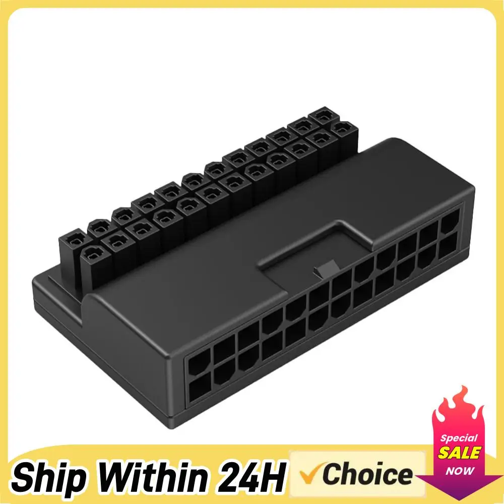 Wiring Computer Motherboard ATX Power Supply 24P to 90 Degree Connector Adapter