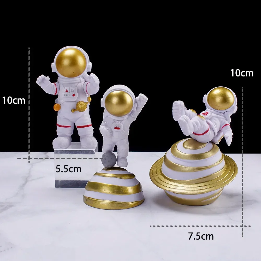 [Grappig] 3 stks/partij kosmische ruimte astronaut Action figure speelgoed standbeeld originaliteit collectie model woondecoratie speelgoed kinderen beste cadeau