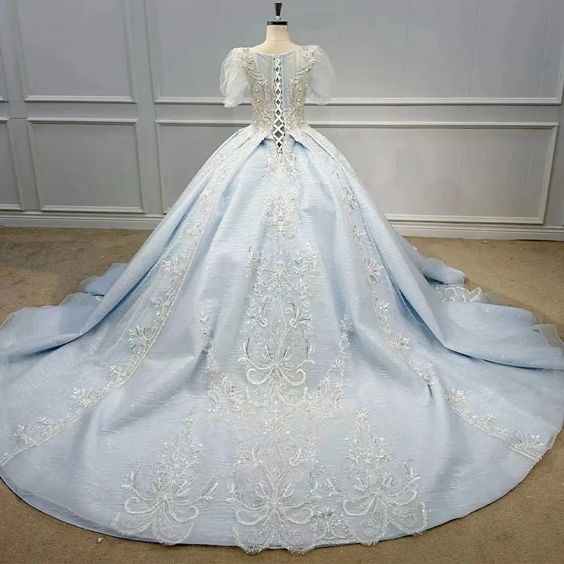 2023 JANCEMBER elegante abito da sposa per la sposa Organza colletto quadrato abiti da sposa per le donne che bordano a strati WN050 Robe De Mariée