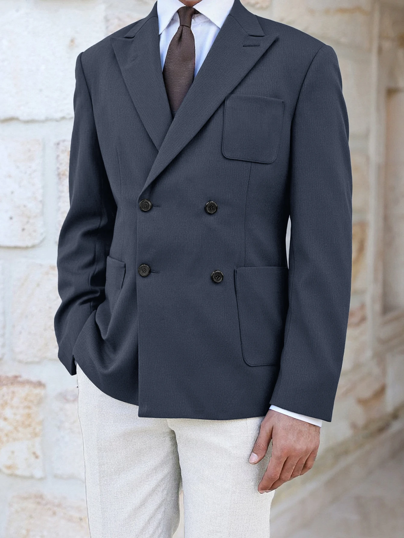 سترة رجال الأعمال الأنيقة غير الرسمية لخريف وشتاء وصلت حديثًا خفيفة الوزن بأزرار إيطالية معطف رسمي للرجال