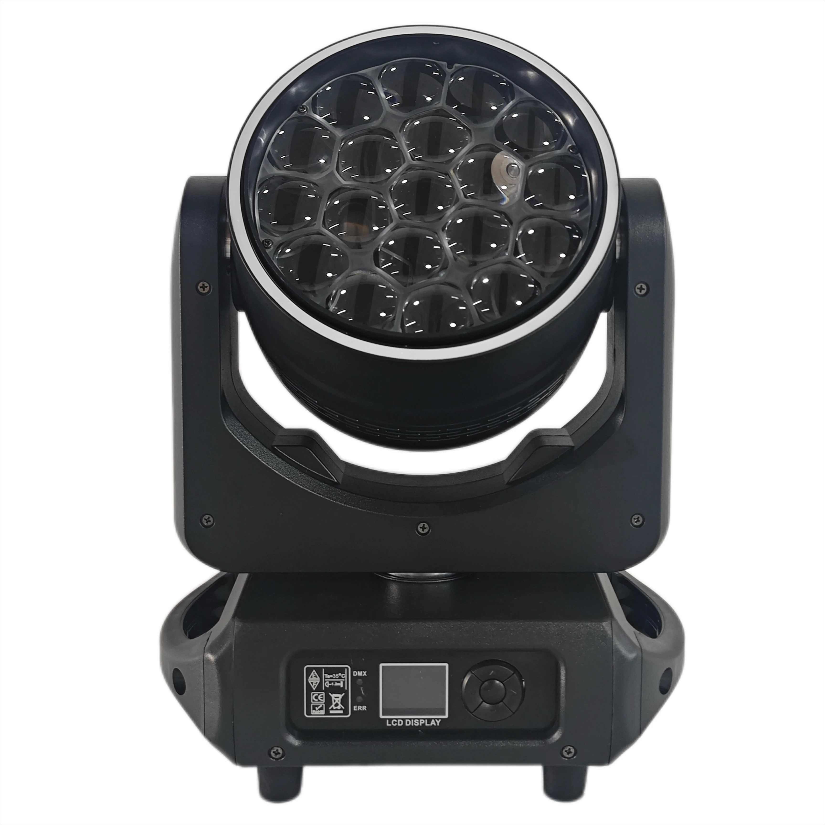 19x15W Mini Bee Eye Moving Head Light 280W 5050 RGBW DMX512 RDM Sound Active Auto Zoom 15-60 for Stage Party KTV Bars Concerts