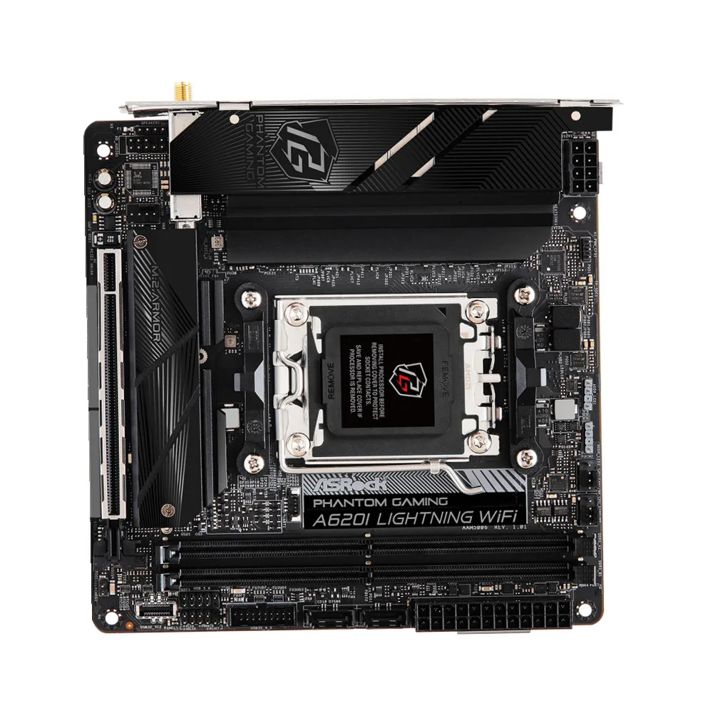 ASRock A620I Lightning WiFi اللوحة الأم AMD A620 دعم R9 7950X 7900X R7 7800X3D 7600X CPU AM5 DDR5 USB3.2 Gen2 M.2 Mini-ITX