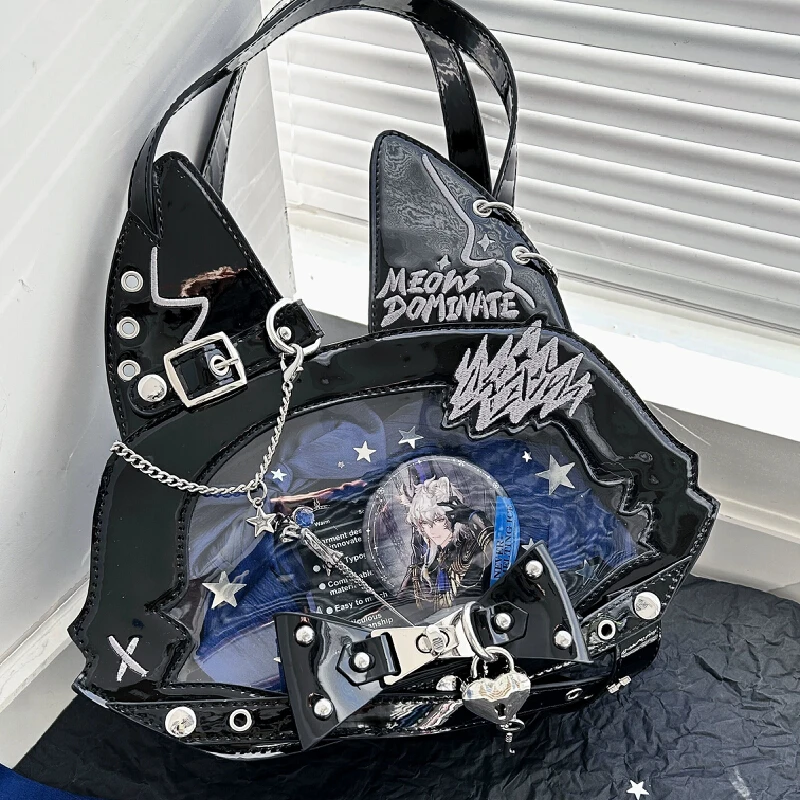 

Cute cat bully world series cat spice girl shoulder oblique shoulder laser patent leather pain pack new secondary portable pain