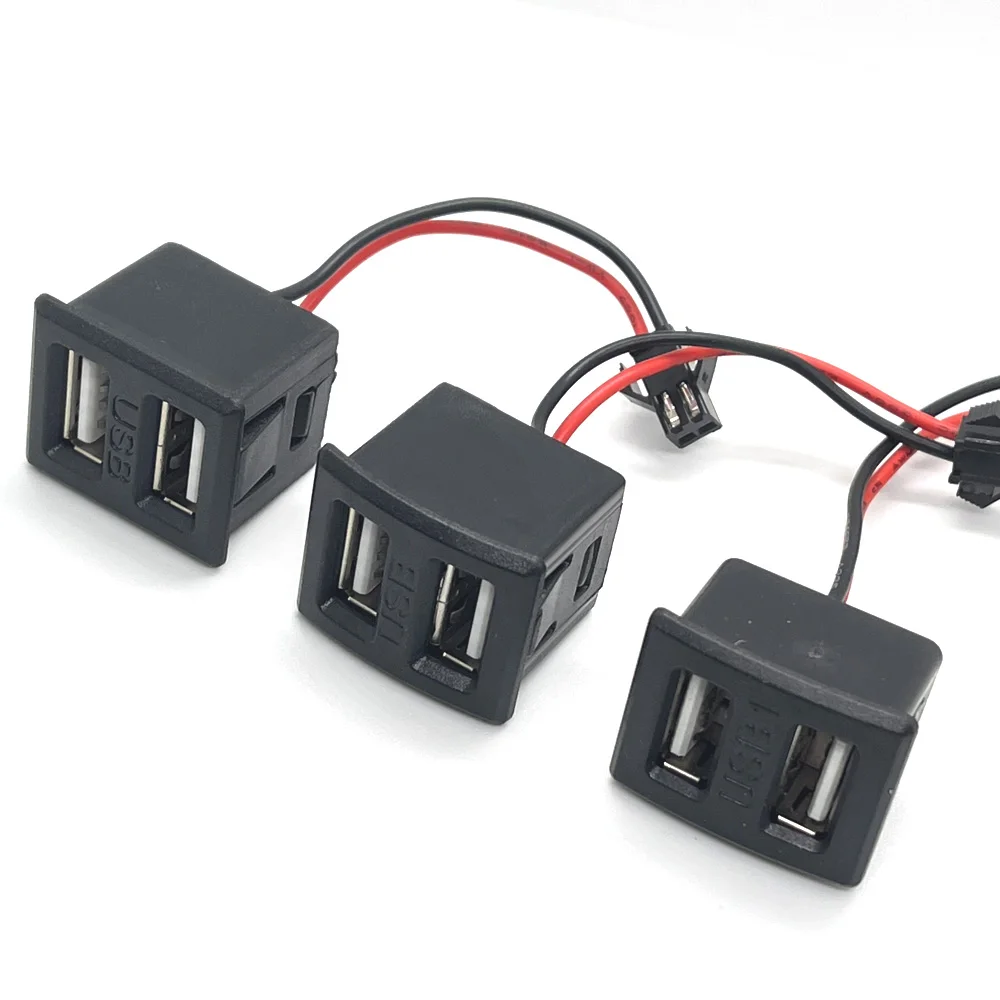 USB de camada dupla A soquete base fêmea, carregamento da lâmpada, tomada de energia com conector do cabo, tipo C, 1-2pcs