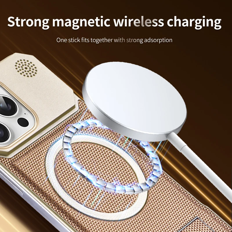 Para Magsafe funda de teléfono de aromaterapia con soporte magnético de cuero de Color sólido sin borde para iPhone 16 Pro Max 14 11 12 13 15 Pro Max