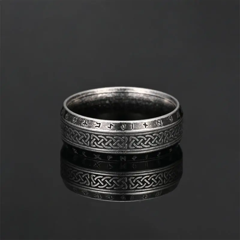 Explosive Retro Men's Stainless Steel Viking Celtic Knot Ring, Simple and Fashionable Ring Jewelry