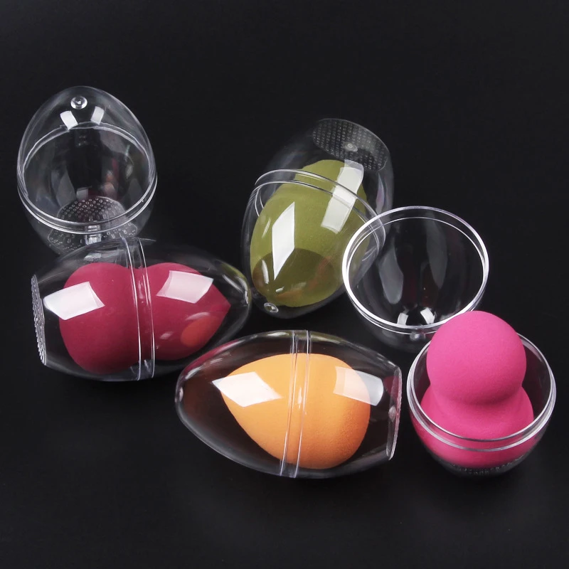 5PCS Beauty Egg Storage Box Cosmetics Sponge Stand Oraganize Case Makeup Blender Puff Holder Empty Transparent Puff Box Tool