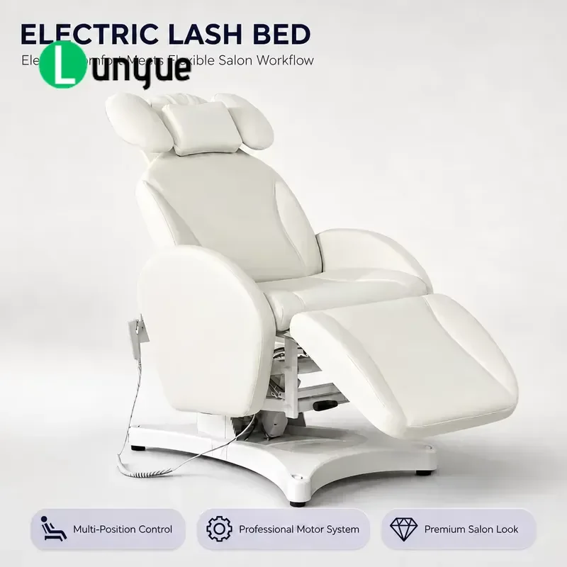 Electric Eyelash Bed Adjustable Height Headrest Beauty Chair for Eyebrow Lash Extension Treatment Desk Furniture