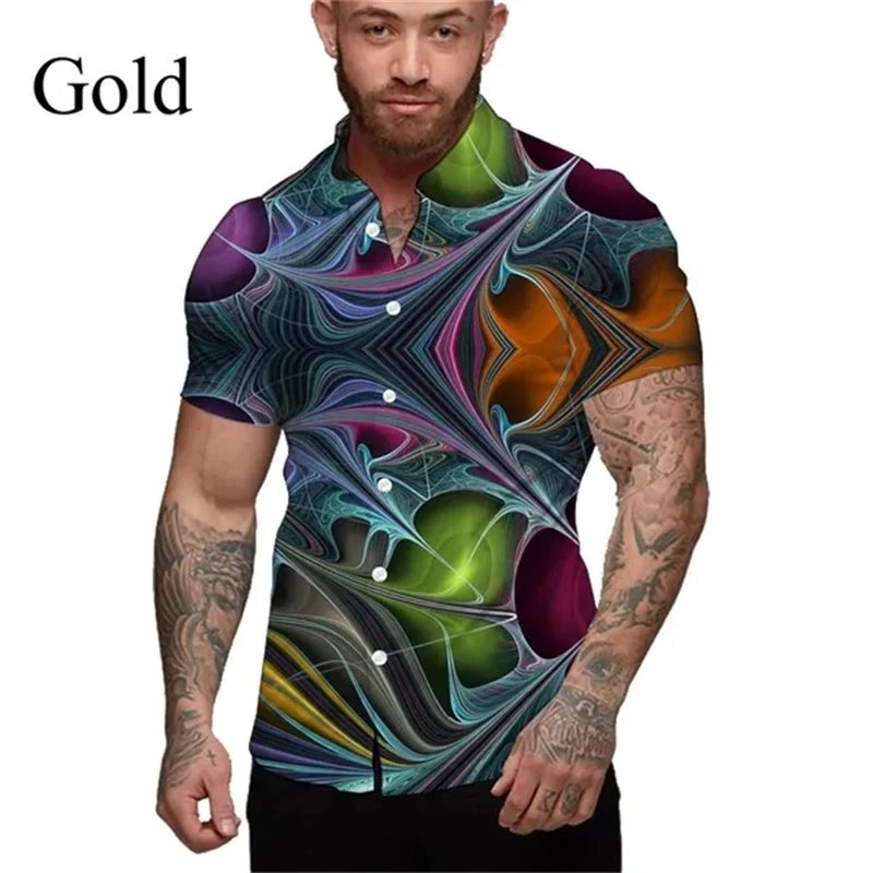 Personalized Abstract Pattern Series Shirts 3D Printed Shirt Hawaiian Beach Shirt Casual Harajuku Summer Fashion Short Shirts