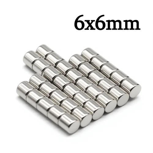 Imán de Neodimio Redondo Superfuerte de 6 mm x 6 mm, Imanes Potentes N35, Imán Permanente Pequeño de NdFeB para Refrigerador, 6x6