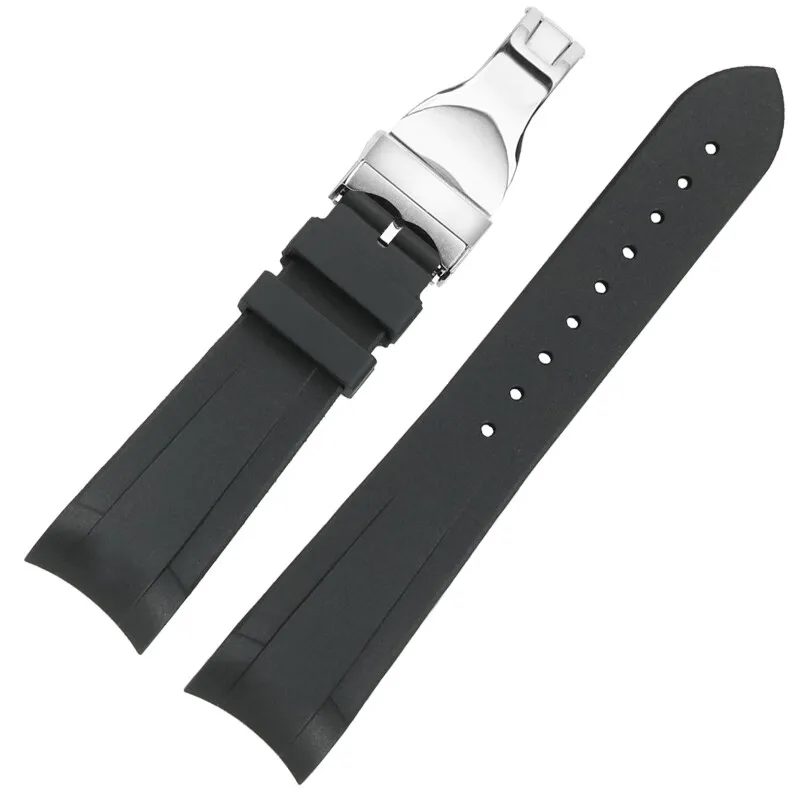22mm Arc interface Rubber Silione Watchband  for Tudor Black Bay 1958 GMT 41mm Pelagos Pin/Folding buckle wristband for men